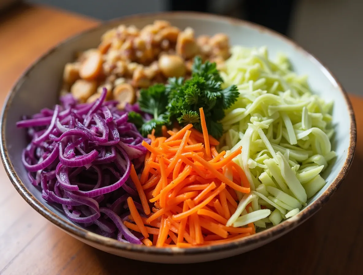 Cranberry Almond Thanksgiving Slaw ingredients