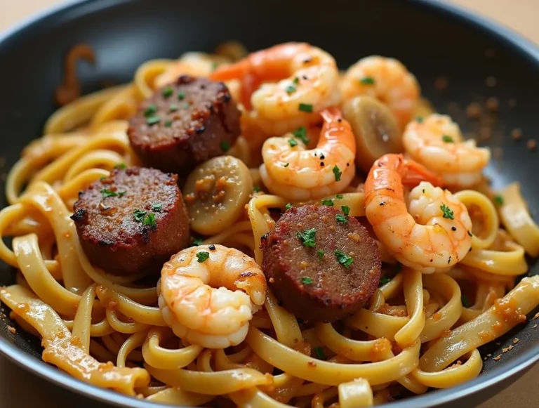 Cajun Shrimp Pasta with Sausage 5-Ingredient Dinner Recipe